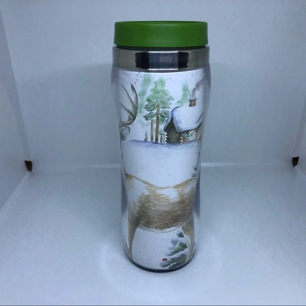 Kohls Christmas Coffee Tumbler Forest Scene 16oz‎